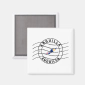 Kaart van Anguilla, poststempel Magneet (Voorkant / Achterkant)