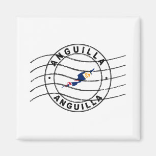Kaart van Anguilla, poststempel Magneet