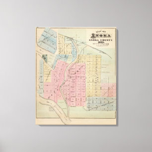 Kaart van Anoka, Anoka County, Minnesota Canvas Afdruk