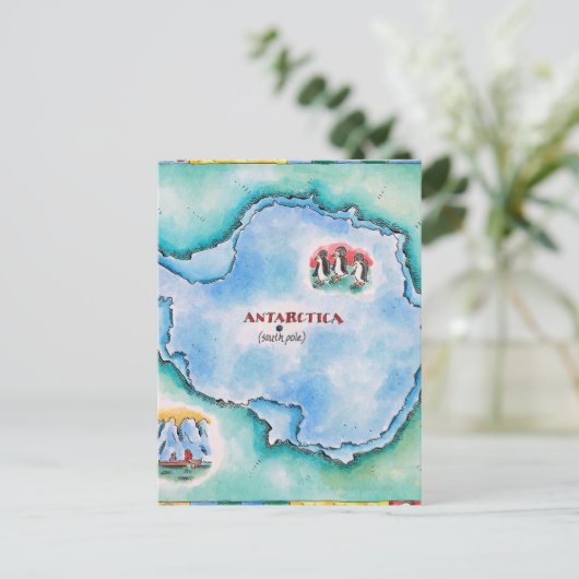 Kaart van Antarctica (Staand voorkant)