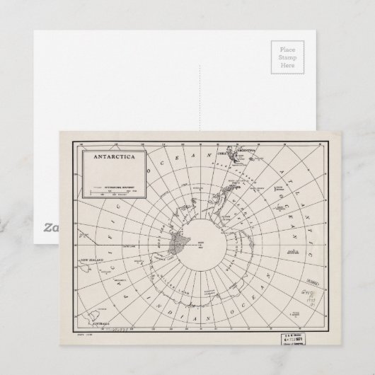 Kaart van Antarctica (1955) (Voorkant / Achterkant)