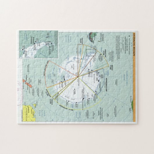 Kaart van Antarctica (2000) Legpuzzel (Horizontaal)