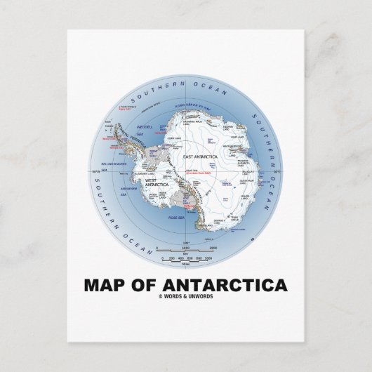 Kaart van Antarctica (geografische ligging) (Voorkant)
