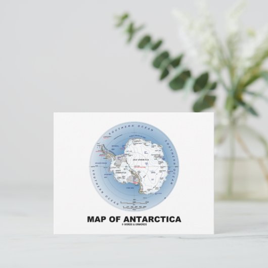 Kaart van Antarctica (geografische ligging) (Staand voorkant)