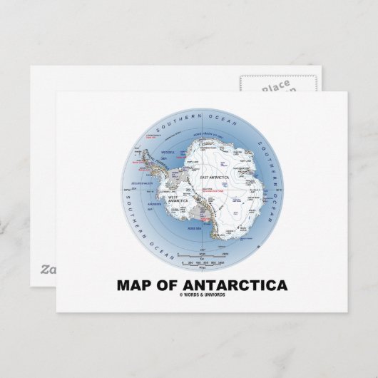 Kaart van Antarctica (geografische ligging) (Voorkant / Achterkant)