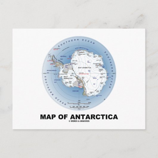 Kaart van Antarctica (geografische ligging) (Voorkant)