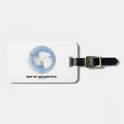 Kaart van Antarctica (geografische ligging) Bagagelabel (Voorkant horizontaal)