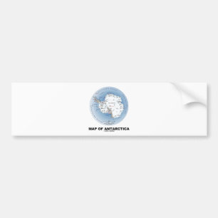 Kaart van Antarctica (geografische ligging) Bumpersticker
