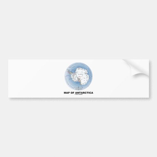 Kaart van Antarctica (geografische ligging) Bumpersticker (Voorkant)