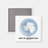 Kaart van Antarctica (geografische ligging) Magneet (Voorkant / Achterkant)