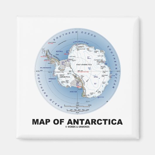 Kaart van Antarctica (geografische ligging) Magneet (Voorkant)