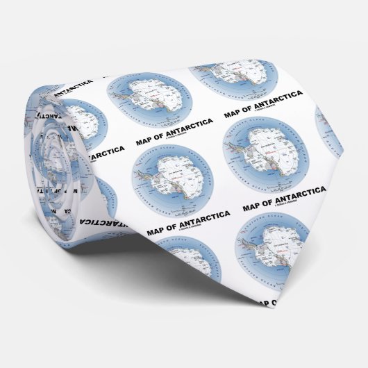Kaart van Antarctica (geografische ligging) Stropdas (Opgerold)