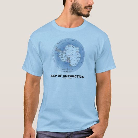 Kaart van Antarctica (geografische ligging) T-shirt (Voorkant)