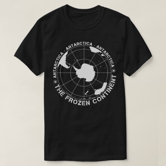 kaart van Antarctica T-shirt (Design voorkant)