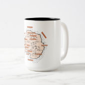  kaart van Antarctica Tweekleurige Koffiemok (Voorkant rechts)