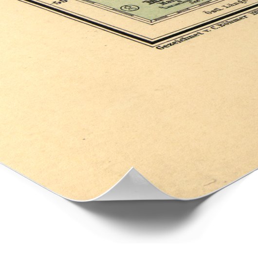 Kaart van Antarctica vanaf 1912 (Süd-Polar-Karte) Poster (Hoek)