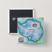 Kaart van Antarctica Vierkante Button 5,1 Cm (Voorkant /achterkant)