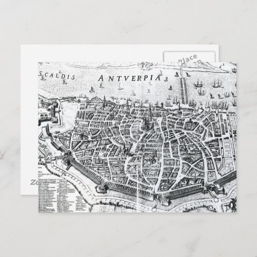 Kaart van Antwerpen (Voorkant / Achterkant)