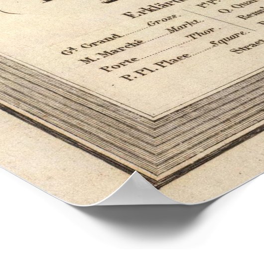  kaart van Antwerpen België (1845) Poster (Hoek)