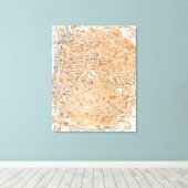 kaart van Antwerpen België (1905) Canvas Afdruk (Insitu (Houten vloer))