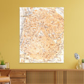 kaart van Antwerpen België (1905) Canvas Afdruk (Insitu (Woonkamer))