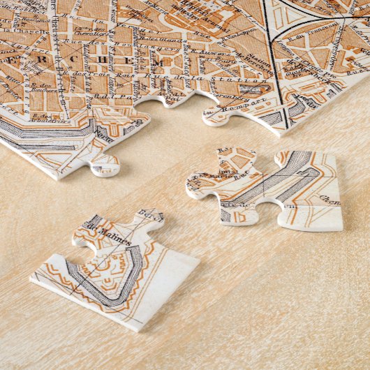 kaart van Antwerpen België (1905) Legpuzzel (Zijkant)