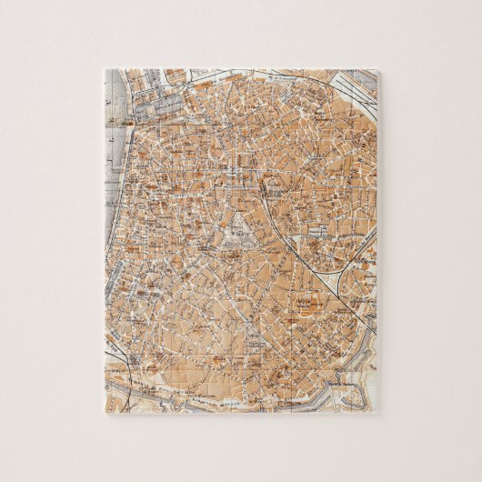  kaart van Antwerpen België (1905) Legpuzzel (Verticaal)