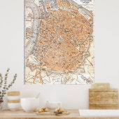  kaart van Antwerpen België (1905) Poster (Keuken)