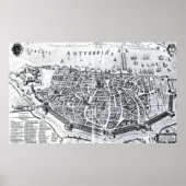 Kaart van Antwerpen Poster (Voorkant)