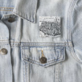 Kaart van Antwerpen Vierkante Button 5,1 Cm (In situ)