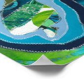 Kaart van Aotearoa New Zealand textiel kunst Poster (Hoek)