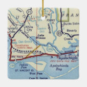  kaart van Apalachicola Keramisch Ornament (Achterkant)