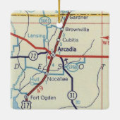  kaart van Arcadia Keramisch Ornament (Achterkant)