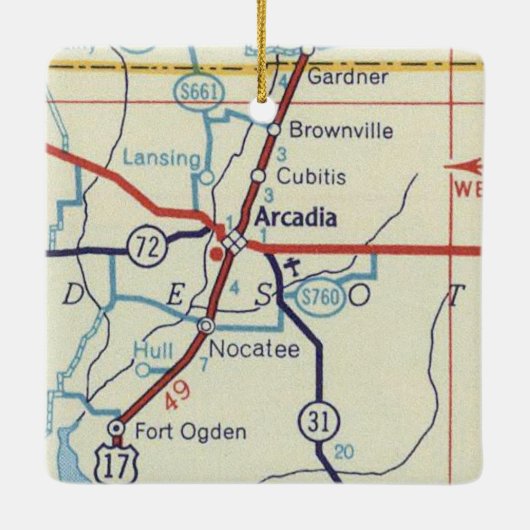  kaart van Arcadia Keramisch Ornament (Achterkant)