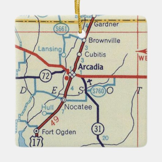  kaart van Arcadia Keramisch Ornament (Voorkant)