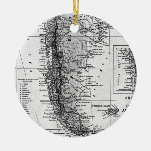  kaart van Argentinië (1911) Keramisch Ornament (Voorkant)