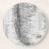  kaart van Argentinië (1911) Zandsteen Onderzetter (Voorkant)