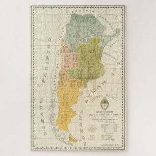  kaart van Argentinië (1918) Legpuzzel
