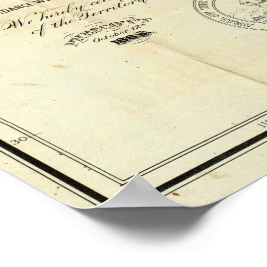  kaart van Arizona (1865) Poster (Hoek)