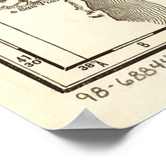  kaart van Arizona (1876) Poster (Hoek)