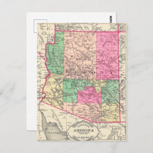  kaart van Arizona (1881) (Voorkant / Achterkant)