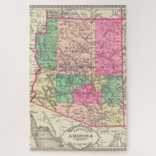  kaart van Arizona (1881) Legpuzzel