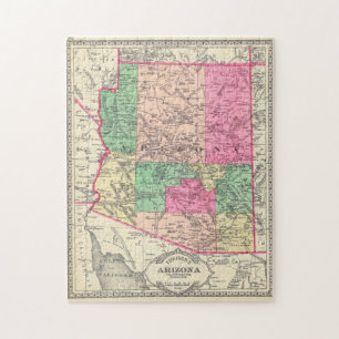  kaart van Arizona (1881) Legpuzzel