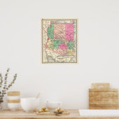  kaart van Arizona (1881) Poster (Keuken)