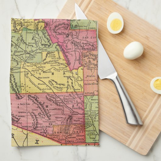 kaart van Arizona (1909) Theedoek (Quarter Fold)