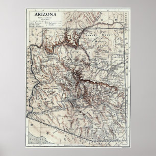 kaart van Arizona (1911) Poster