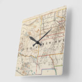  kaart van Arizona en New Mexico (1866) Vierkante Klok (Hoek)