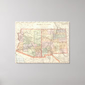  kaart van Arizona en New Mexico (1891) Canvas Afdruk (Voorkant)