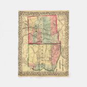  kaart van Arizona en New Mexico Fleece Deken (Voorkant)
