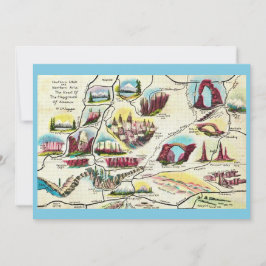 Kaart van Arizona Utah Oriëntatiepunten Plat Kaart